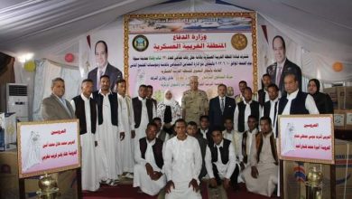 صورة المنطقة الغربية العسكرية تنظم حفل زفاف جماعي ل22 شاب وفتاة من أبناء محافظة مطروح